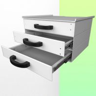 WorkiMed Block of 3 small drawers height 80 mm (Medium and Heavy Duty trolleys only)