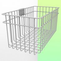 WorkiMed Large serving basket 380 x 180 x 206 mm Mounting on column