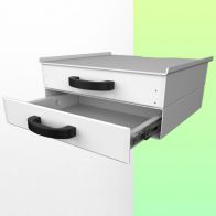 WorkiMed Block of 2 small drawers height 80 mm (Medium and Heavy Duty trolleys only)
