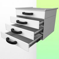 WorkiMed Block of 4 small drawers height 80 mm (Medium and Heavy Duty trolleys only)