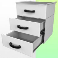 WorkiMed Block of 3 large drawers, height 160 mm (Medium and Heavy Duty trolleys only)
