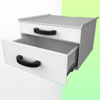 WorkiMed Block of 1 drawer height 80 mm and 1 drawer height 160 mm (Medium and Heavy Duty trolleys only)