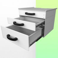 WorkiMed Block of 2 drawers height 80 mm and 1 drawer height 160 mm (Medium and Heavy Duty trolleys only)