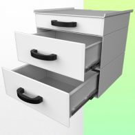 WorkiMed Block of 1 drawer height 80 mm and 2 drawers height 160 mm (Medium and Heavy Duty trolleys only)